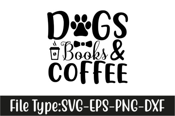 Dog SVG Design: Dogs, Books & Coffee