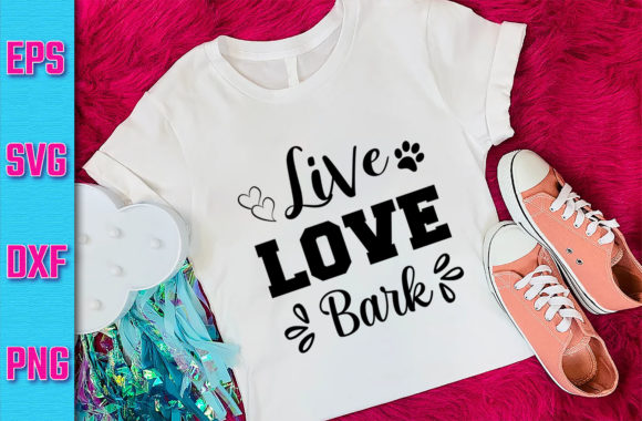 Dog SVG Design Live Love Bark Graphics